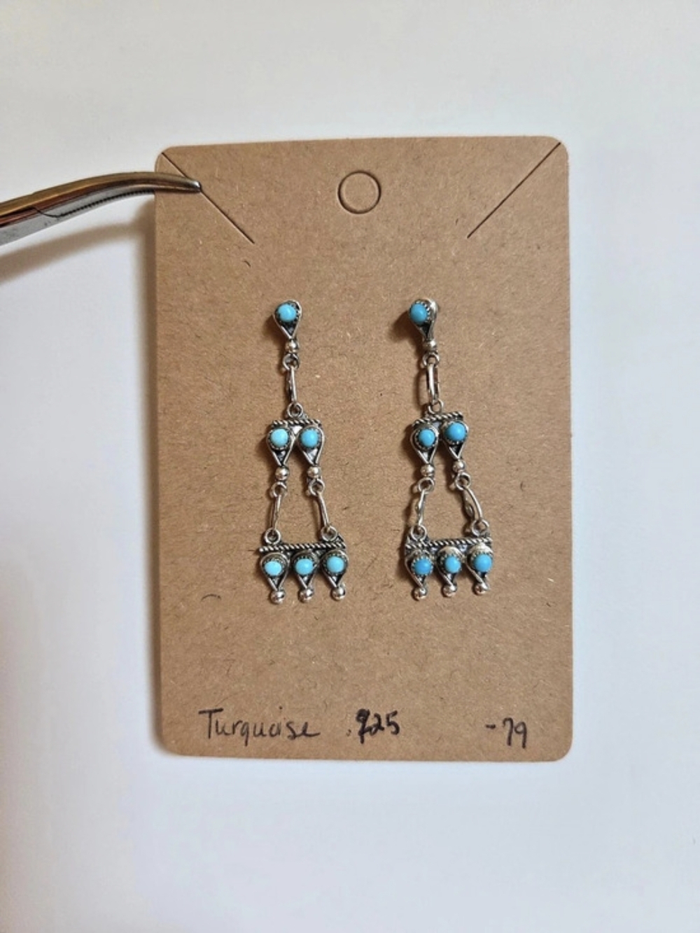 Turquoise And .925 Handmade Earrings